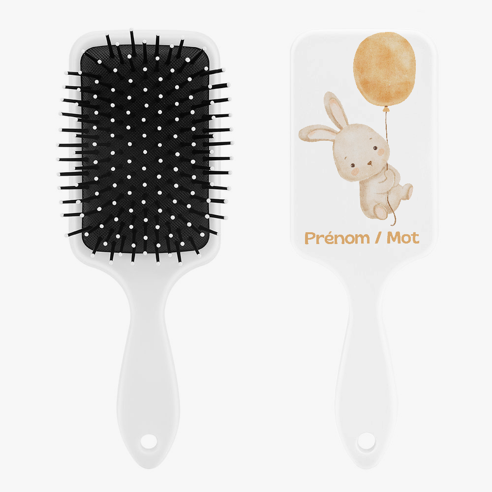 Brosse à cheveux personnalisée - lapin ballon