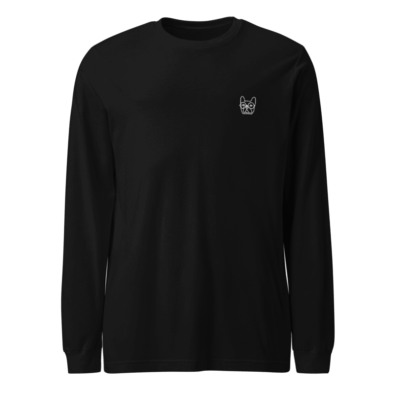 T-shirt manches longues unisexe - Bouledogue lunettes