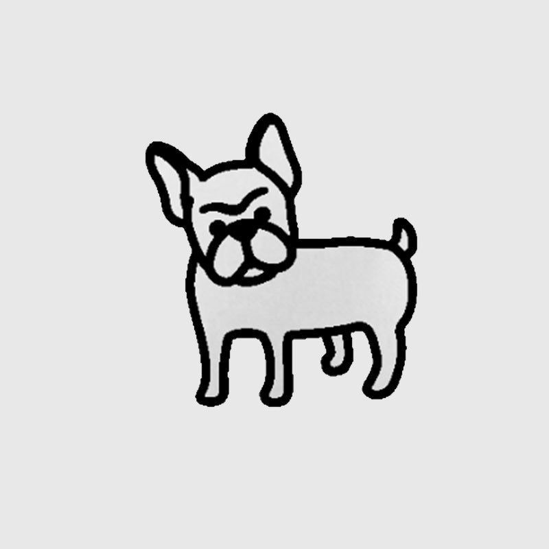 Polo unisexe brodé bouledogue debout