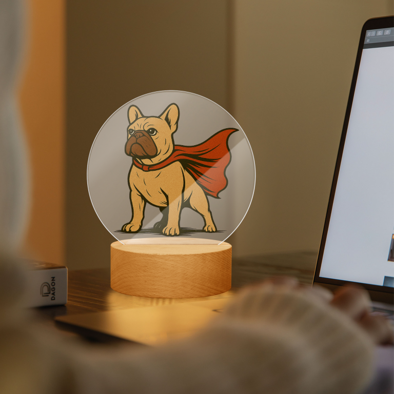 Lampe/Veilleuse - Bouledogue super-héros