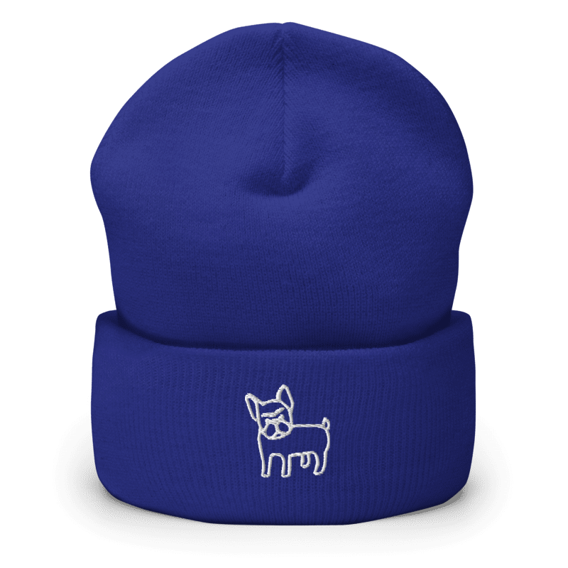 Bonnet brodé - bouledogue debout