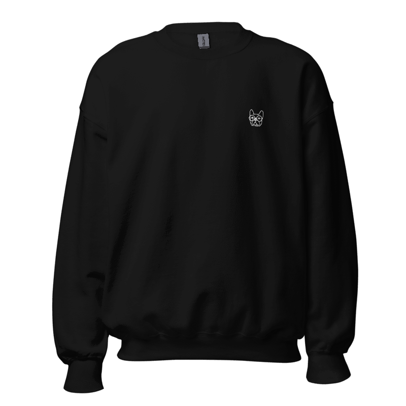 Sweat unisexe brodé bouledogue lunettes