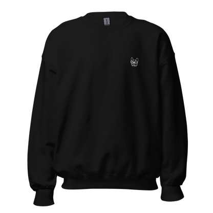 Sweat unisexe brodé bouledogue lunettes
