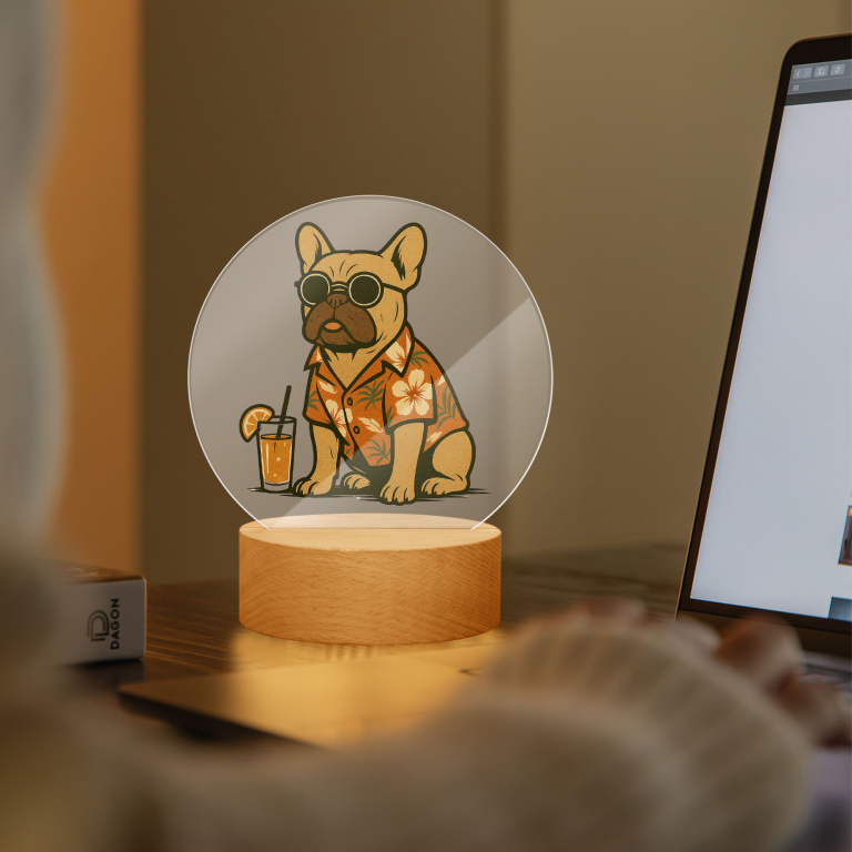 Lampe/Veilleuse - Bouledogue hawaï