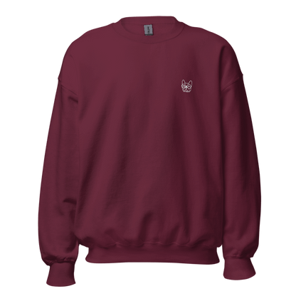 Sweat unisexe brodé bouledogue lunettes