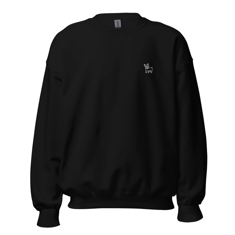 Sweat unisexe brodé bouledogue debout