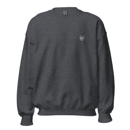 Sweat unisexe brodé bouledogue lunettes