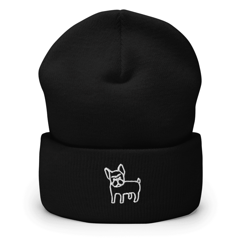 Bonnet brodé - bouledogue debout