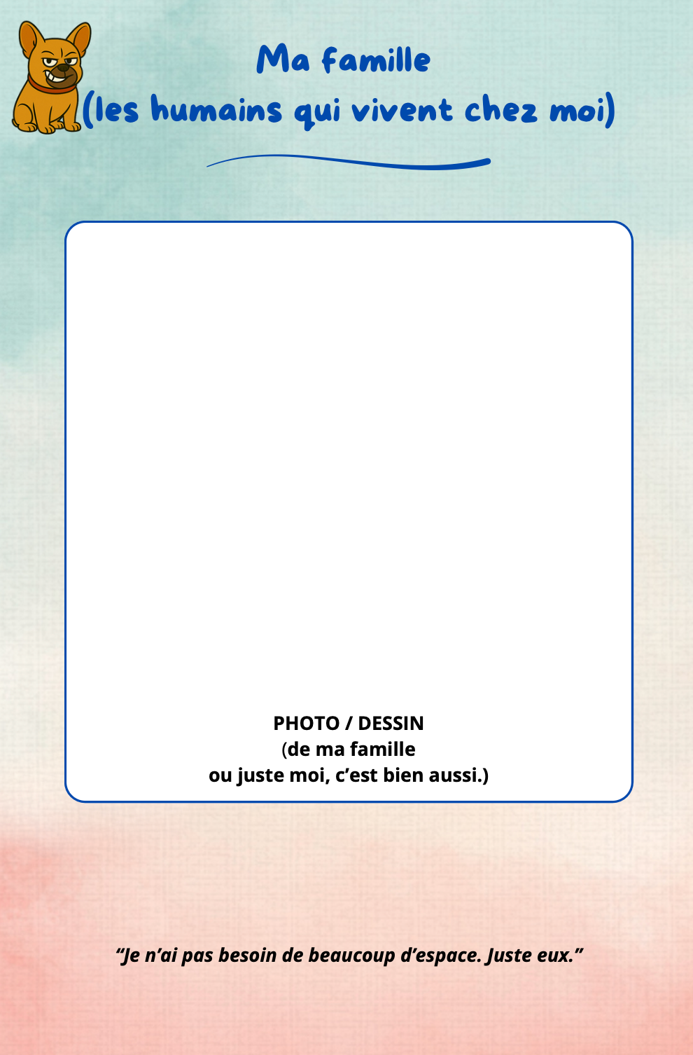 La vie de mon bouli – Carnet à compléter