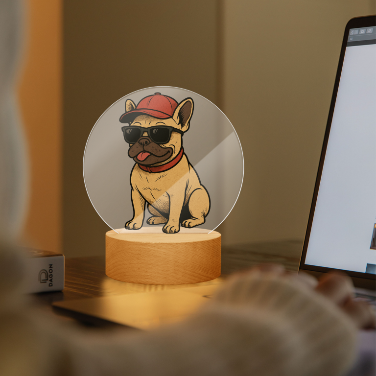 Lampe/Veilleuse - Bouledogue casquette