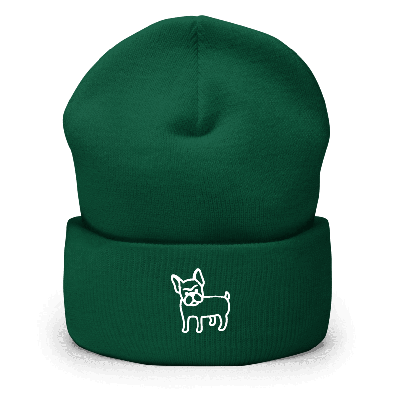 Bonnet brodé - bouledogue debout