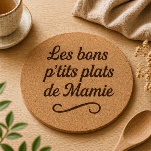 Dessous de plat en liège personnalisé