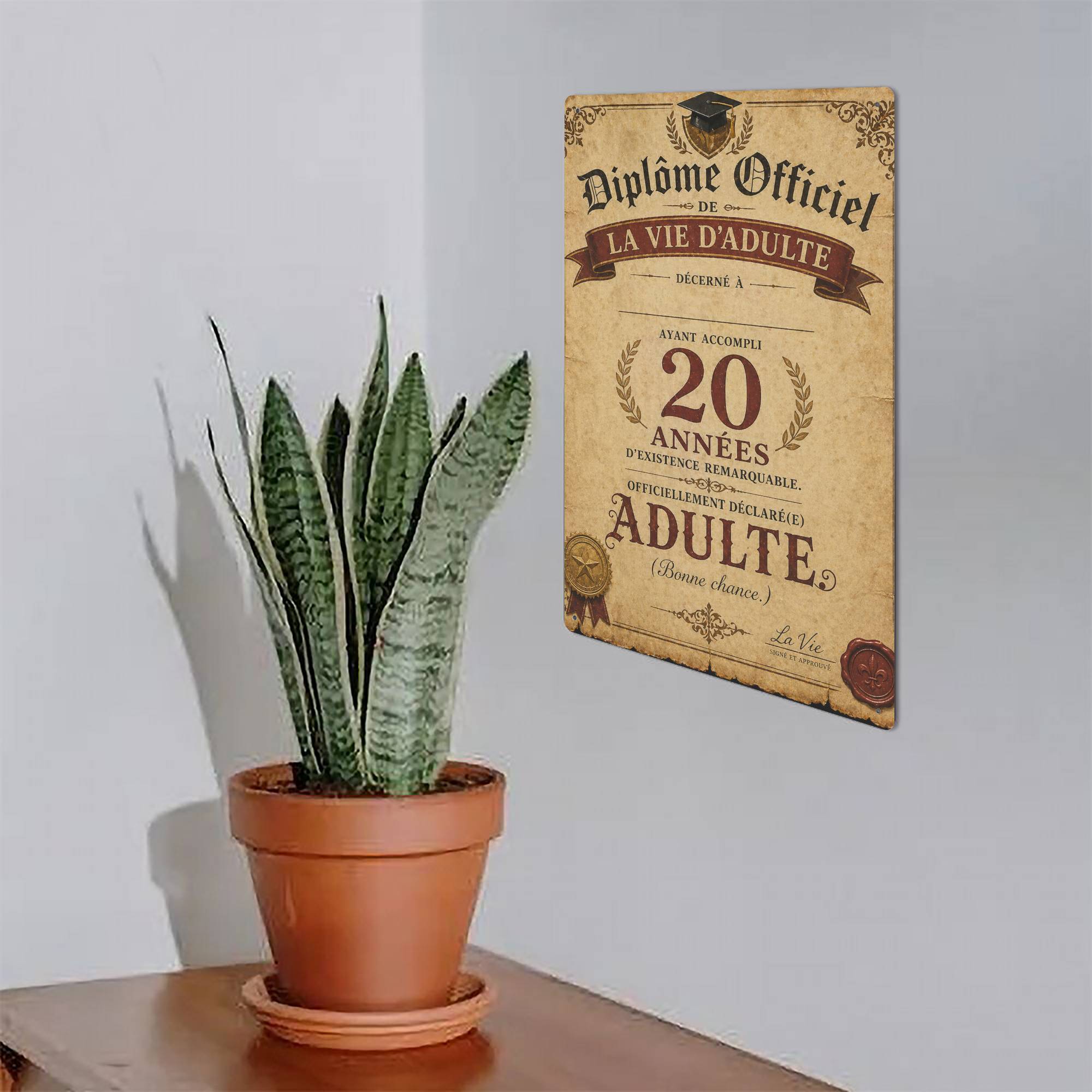 Plaque en métal personnalisée - 20 ans