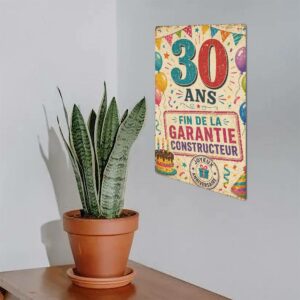 Plaque en métal - 30 ans