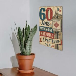 Plaque en métal - 60 ans