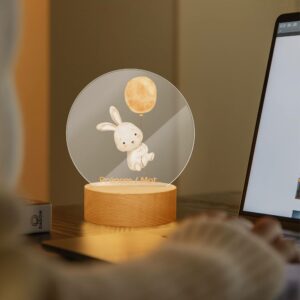 Lampe LED personnalisée en acrylique – Veilleuse décorative Lapin