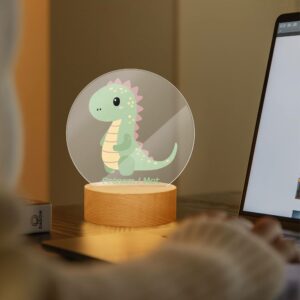 Lampe LED personnalisée en acrylique – Veilleuse décorative Dino