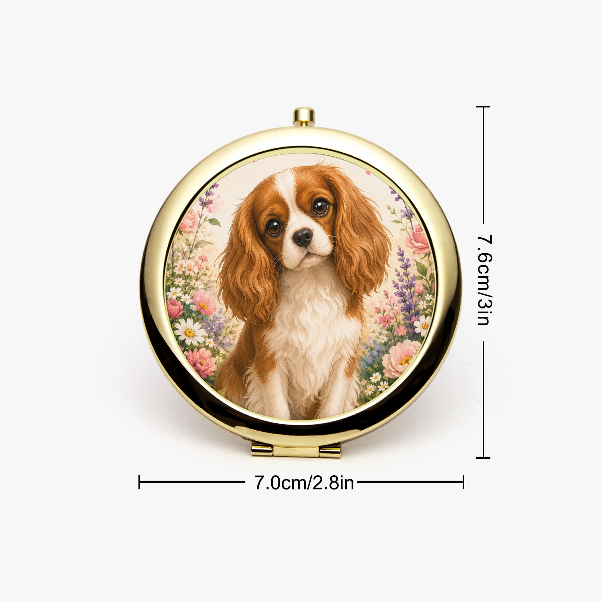 Miroir de poche rond Cavalier King Charles 1