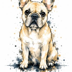 Affiche Bouledogue Français – Illustration