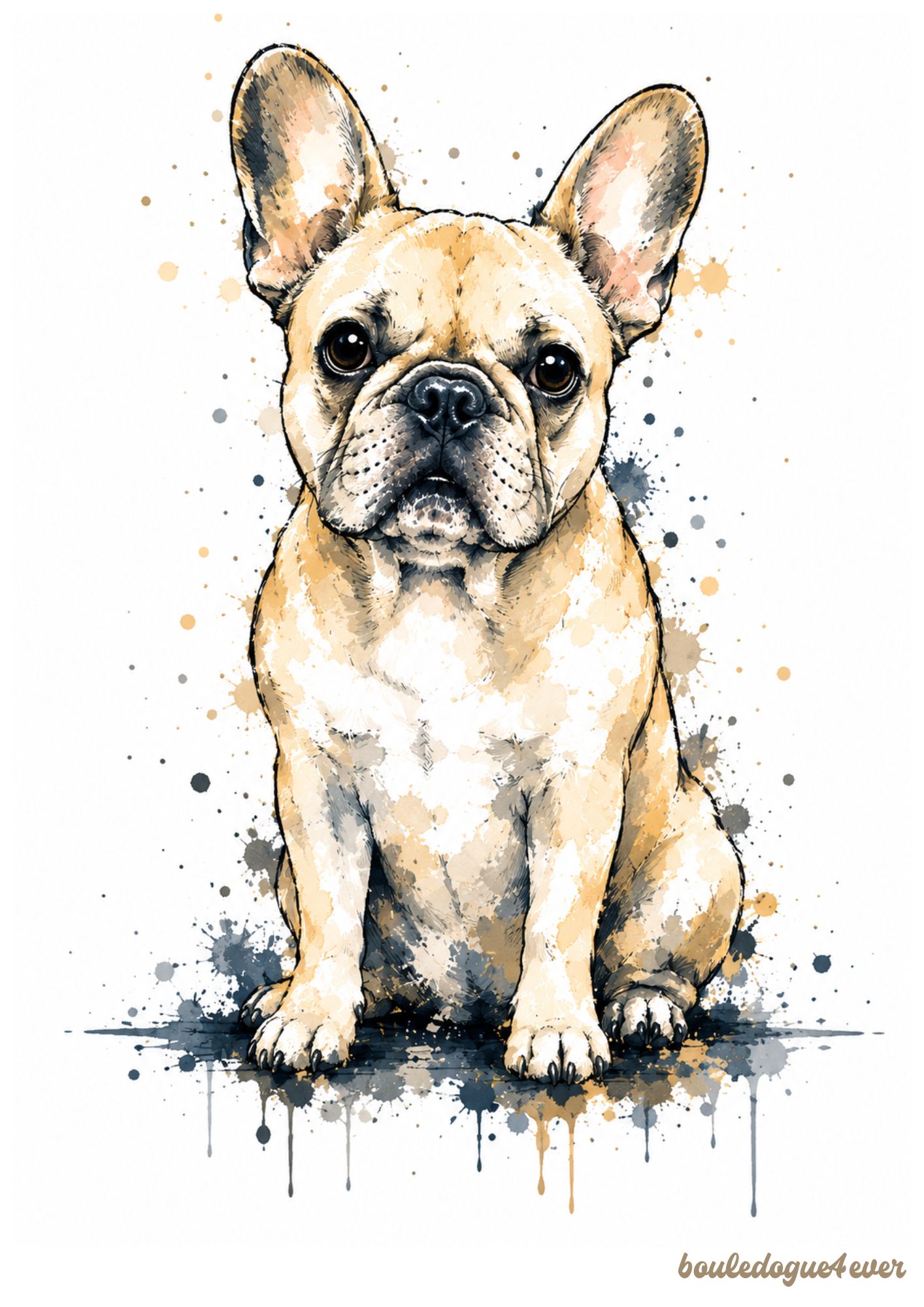 Affiche Bouledogue Français – Illustration