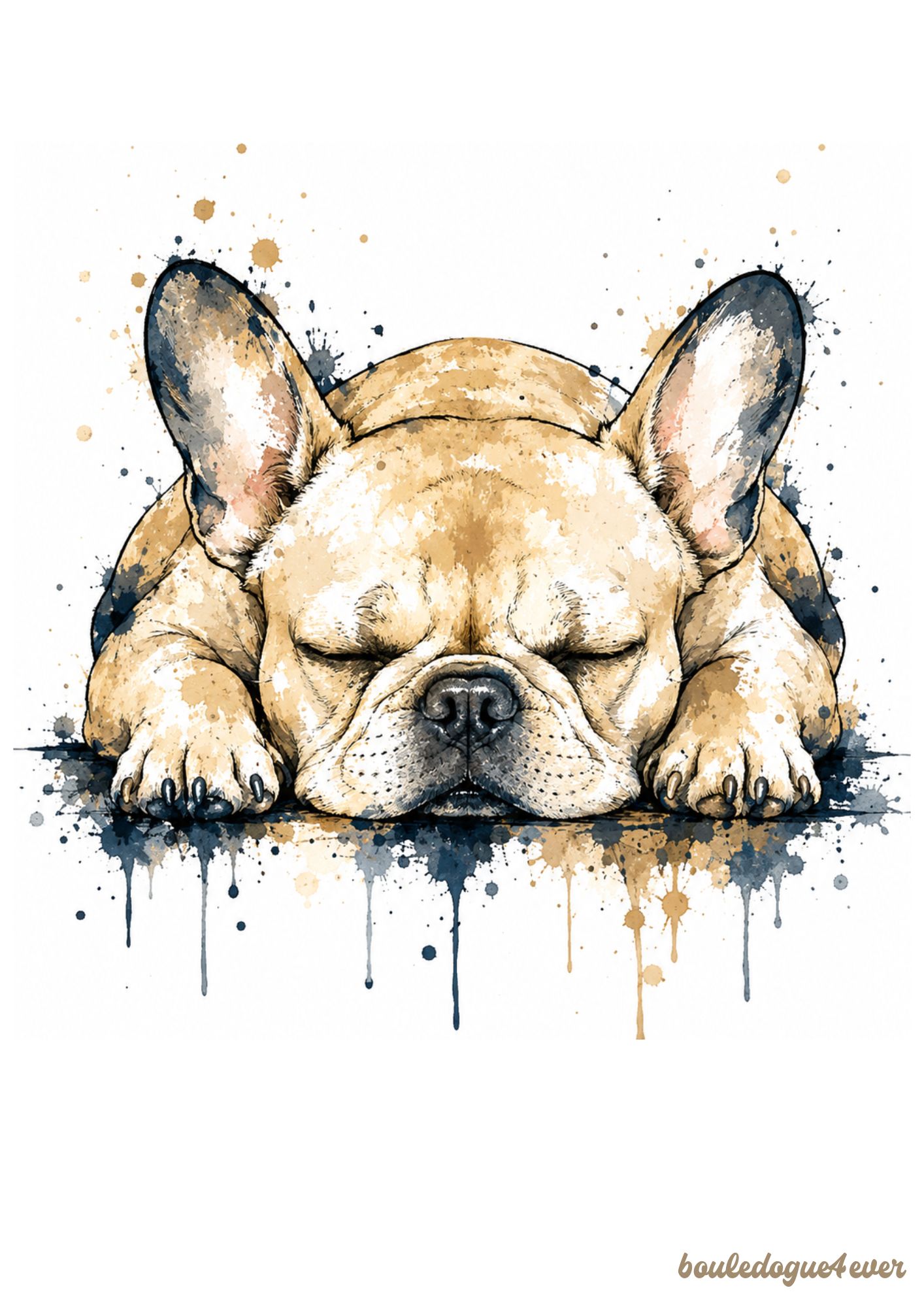 Affiche Bouledogue Français – Illustration