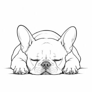 Affiche Bouledogue Français – Illustration minimaliste noir et blanc