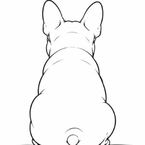Affiche Bouledogue Français – Illustration minimaliste noir et blanc