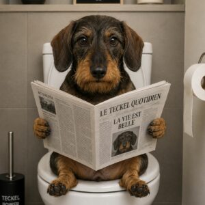 Affiche Teckel – Toilettes