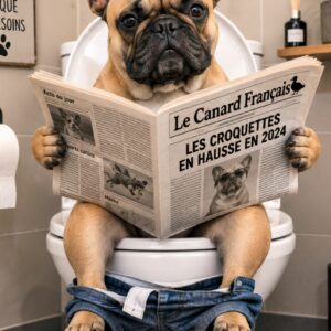 Affiche Bouledogue Français – Toilettes