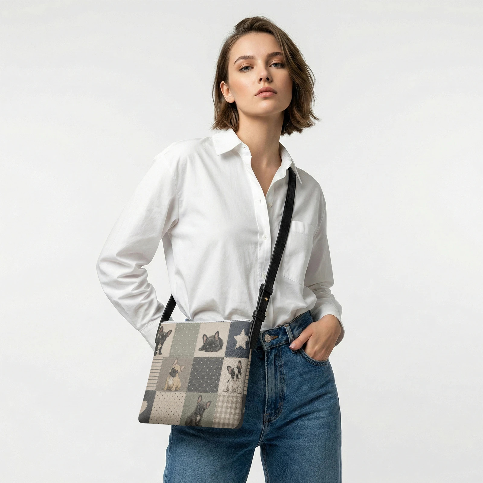 Sac bandoulière Bouledogue français